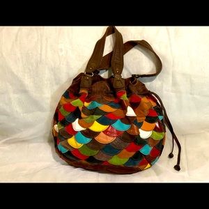 Lucky Brand Suede/Leather Fish Scale Bag